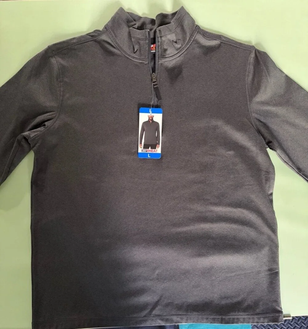32 Degrees Heat Men's Heat Tech 1/4 Zip Long Sleeve Pullover Jacket Gray